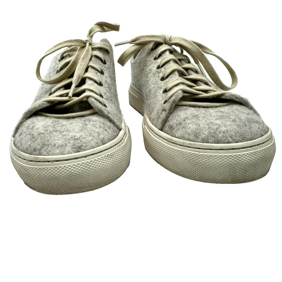 ZUZII Women's size 8 handcrafted Heather Gray Merino Wool Low Top Sneakers Shoes - Picture 4 of 7